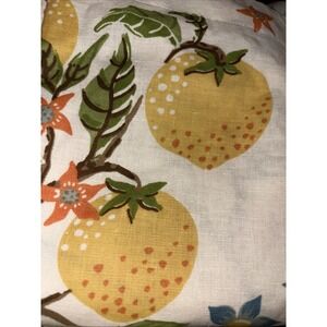 Pair Pottery Barn Jocelyn Pillow Cover EURO Floral Lemons Birds Cotton Blend NOS